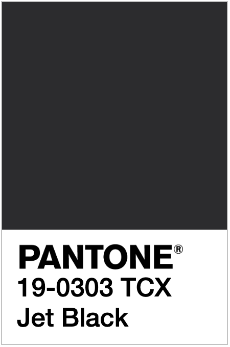 PANTONE 19-0303 TCX - Jet Black | Pantone, Color, Jet black